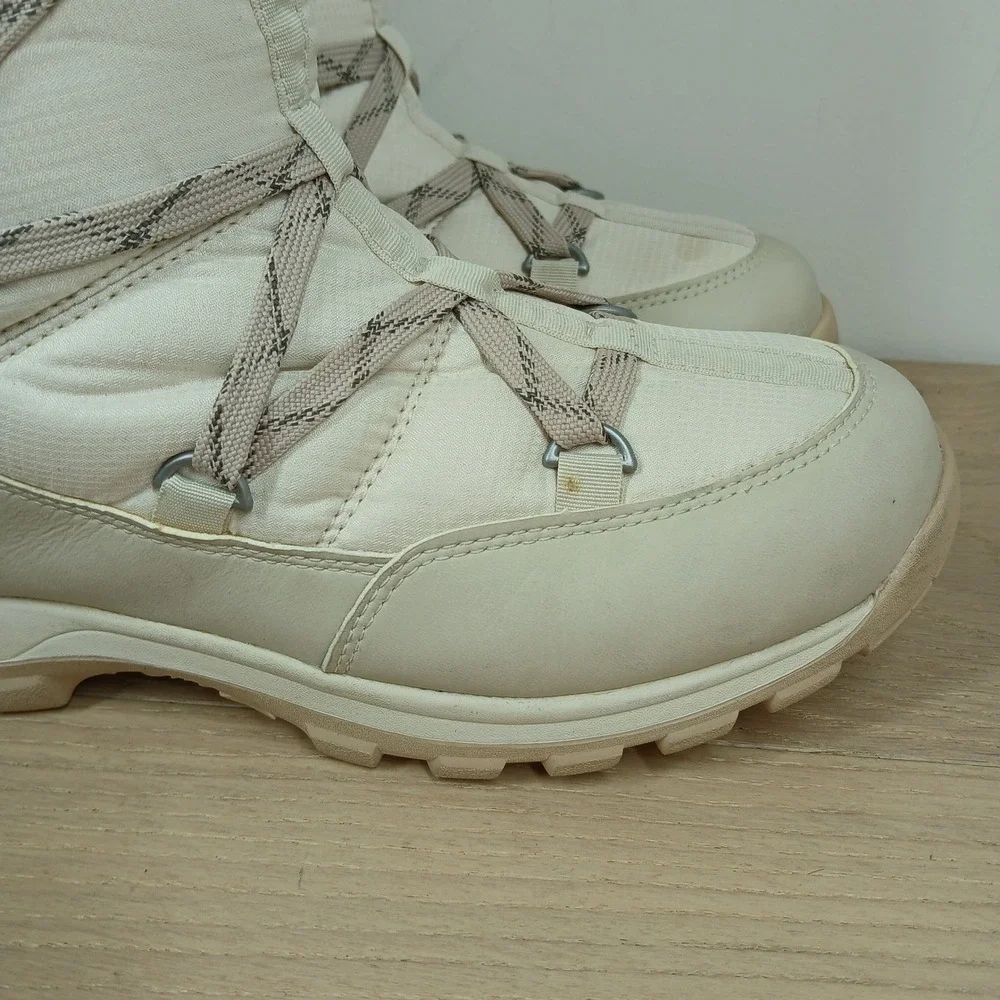 Timberland Boots Women 9 White Faux Fur Insulated Waterproof Winter Snow